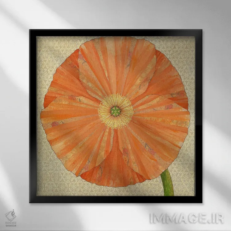 تابلو دکوراتیو شقایق کالیفرنیا اثر کارن سیکیه - نمای قابدار مشکی