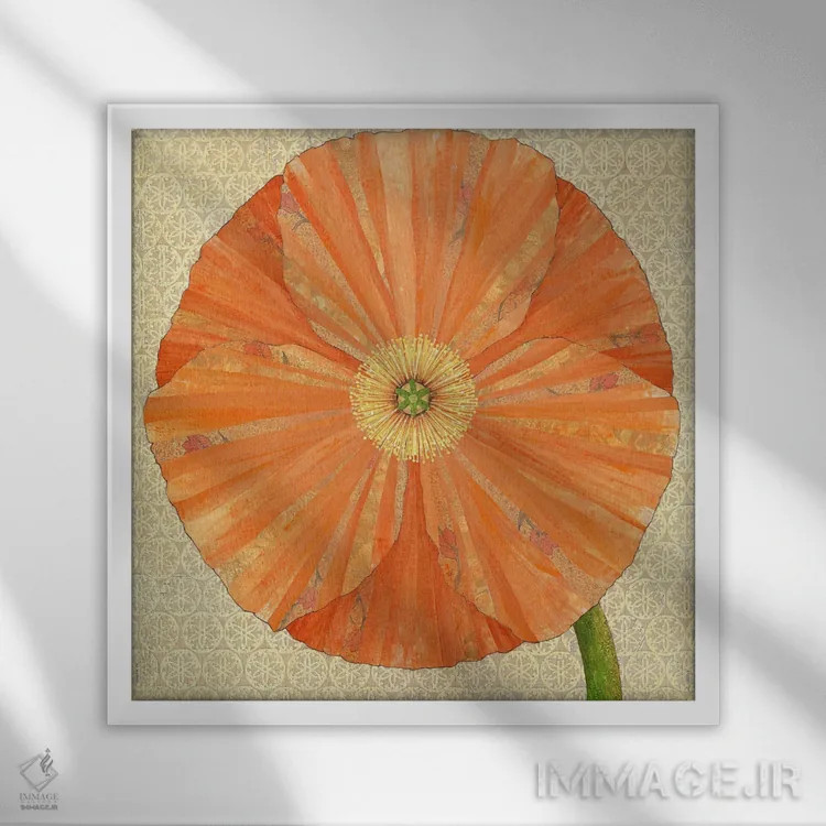 تابلو دکوراتیو شقایق کالیفرنیا اثر کارن سیکیه - نمای قابدار سفید