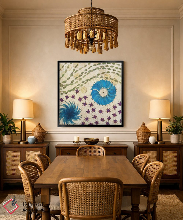 تابلو دکوراتیو پنل چپ چندجهانی اثر کارن سیکیه - D5B