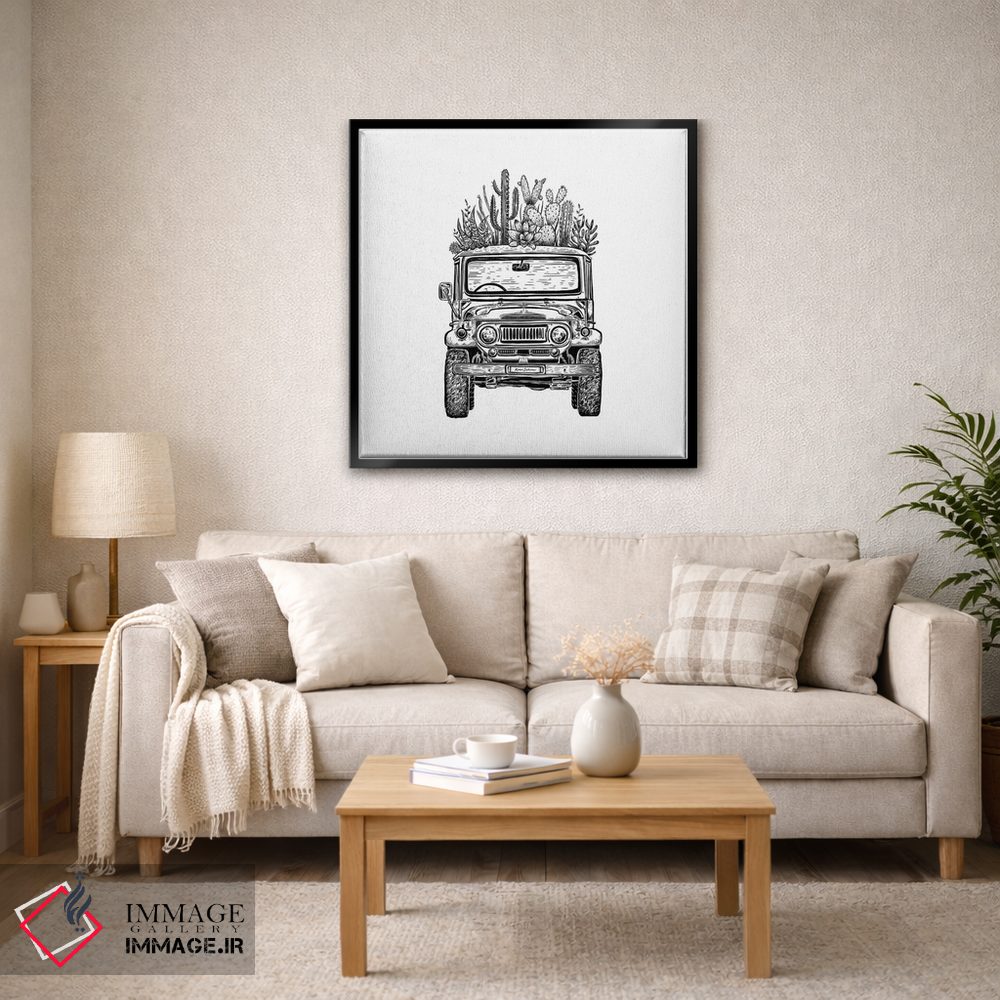 تابلو دکوراتیو کروزر کاکتوسی اثر کاری سلون - D2B