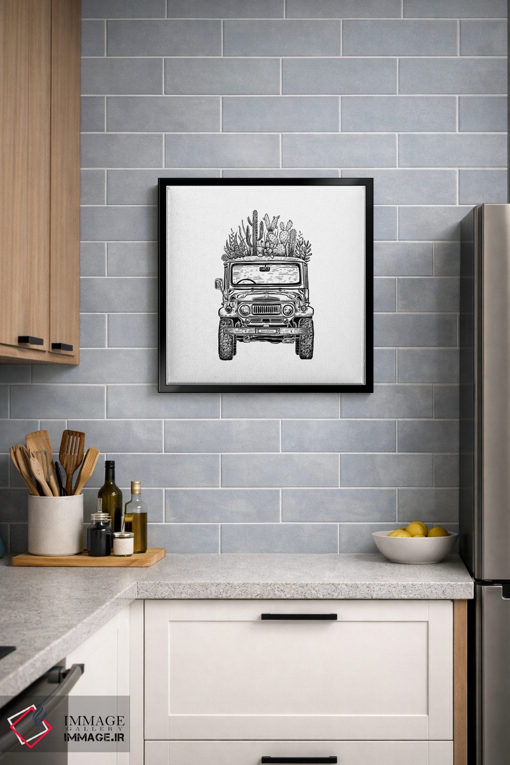 تابلو دکوراتیو کروزر کاکتوسی اثر کاری سلون - D4B