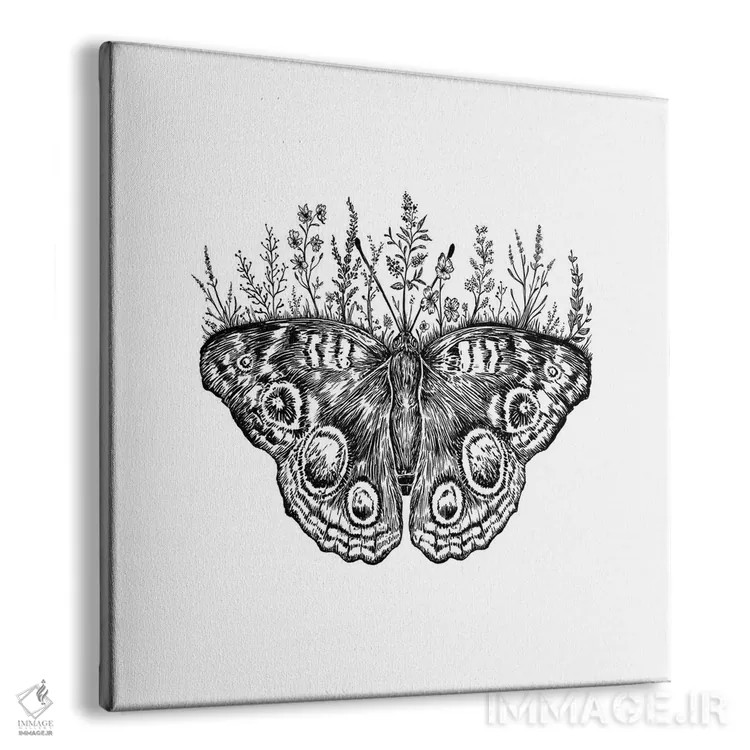 تابلو دکوراتیو پروانه گلدار اثر کاری سلون - نمای پرسپکتیو محصول