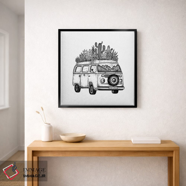 تابلو دکوراتیو ون کاکتوسی اثر کاری سلون - D2B