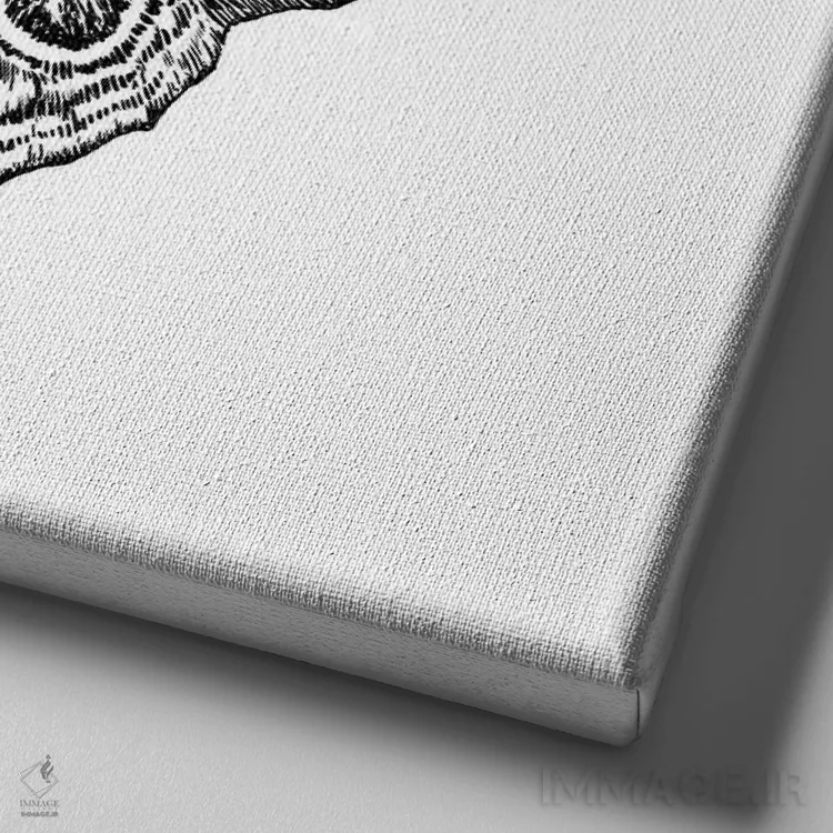 تابلو دکوراتیو پروانه گلدار اثر کاری سلون - نمای نزدیک بافت بوم