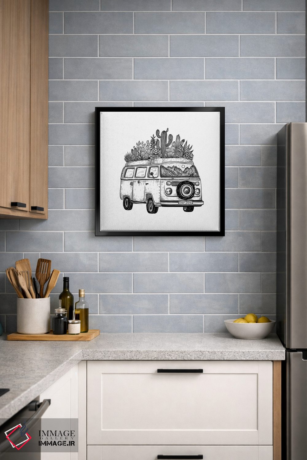 تابلو دکوراتیو ون کاکتوسی اثر کاری سلون - D6B