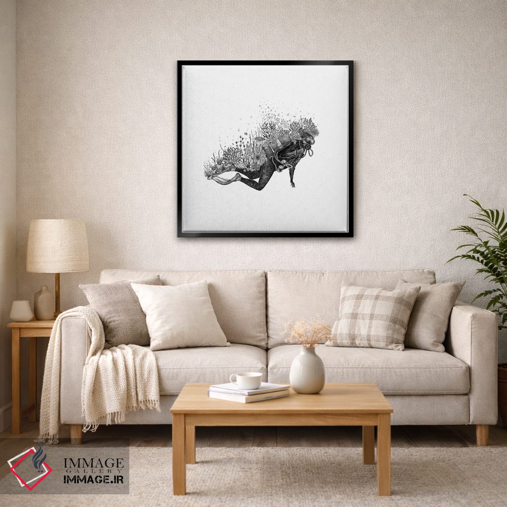 تابلو دکوراتیو غواص مرجانی اثر کاری سلون - D4B