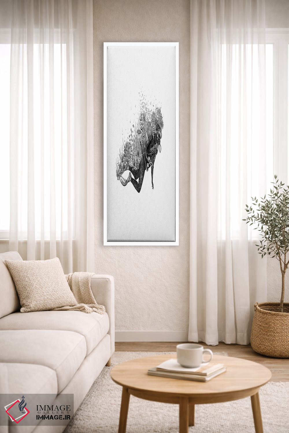 تابلو دکوراتیو غواص مرجانی اثر کاری سلون - D3W