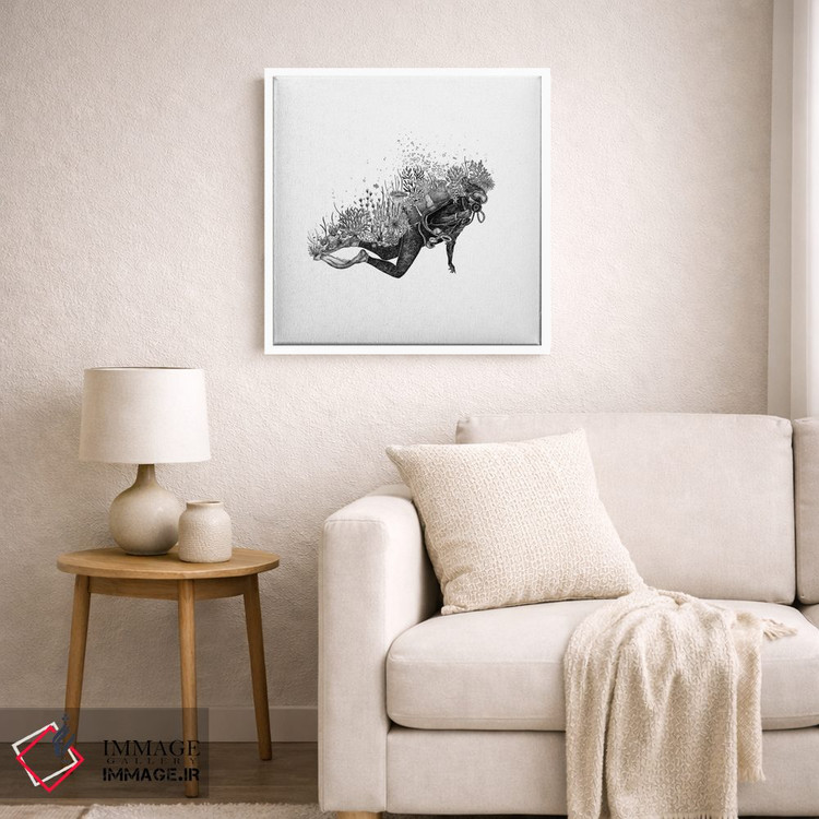 تابلو دکوراتیو غواص مرجانی اثر کاری سلون - D6W