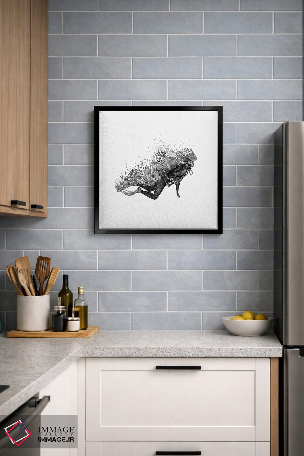 تابلو دکوراتیو غواص مرجانی اثر کاری سلون - D5B