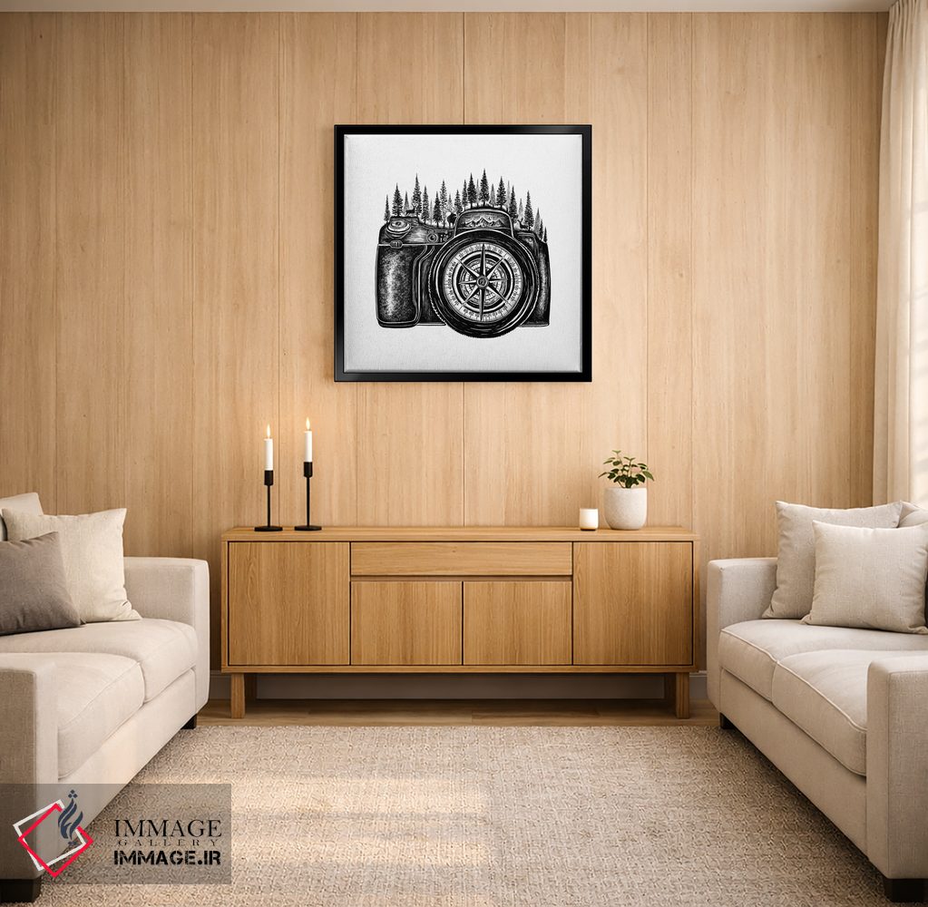 تابلو دکوراتیو دوربین قطب نما اثر کاری سلون - D3B