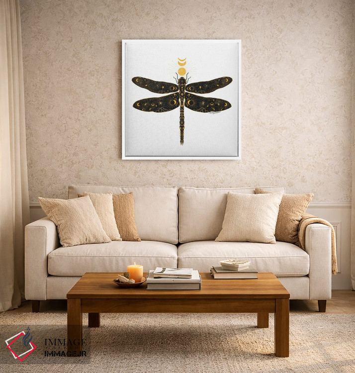 تابلو دکوراتیو سنجاقک آسمانی اثر کاری سلون - D4W