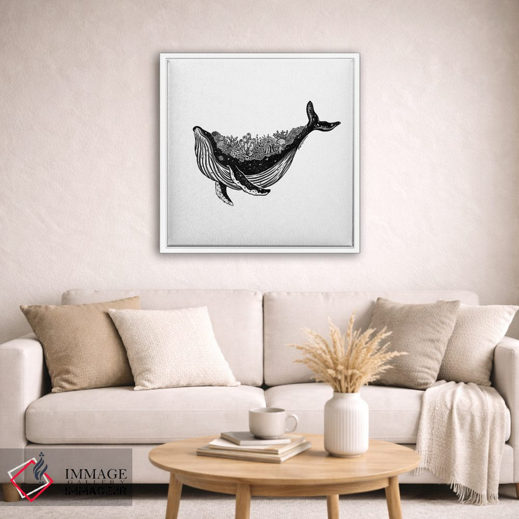 تابلو دکوراتیو نهنگ مرجانی اثر کاری سلون - D2W