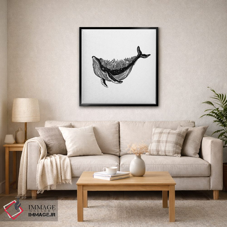 تابلو دکوراتیو نهنگ مرجانی اثر کاری سلون - D3B