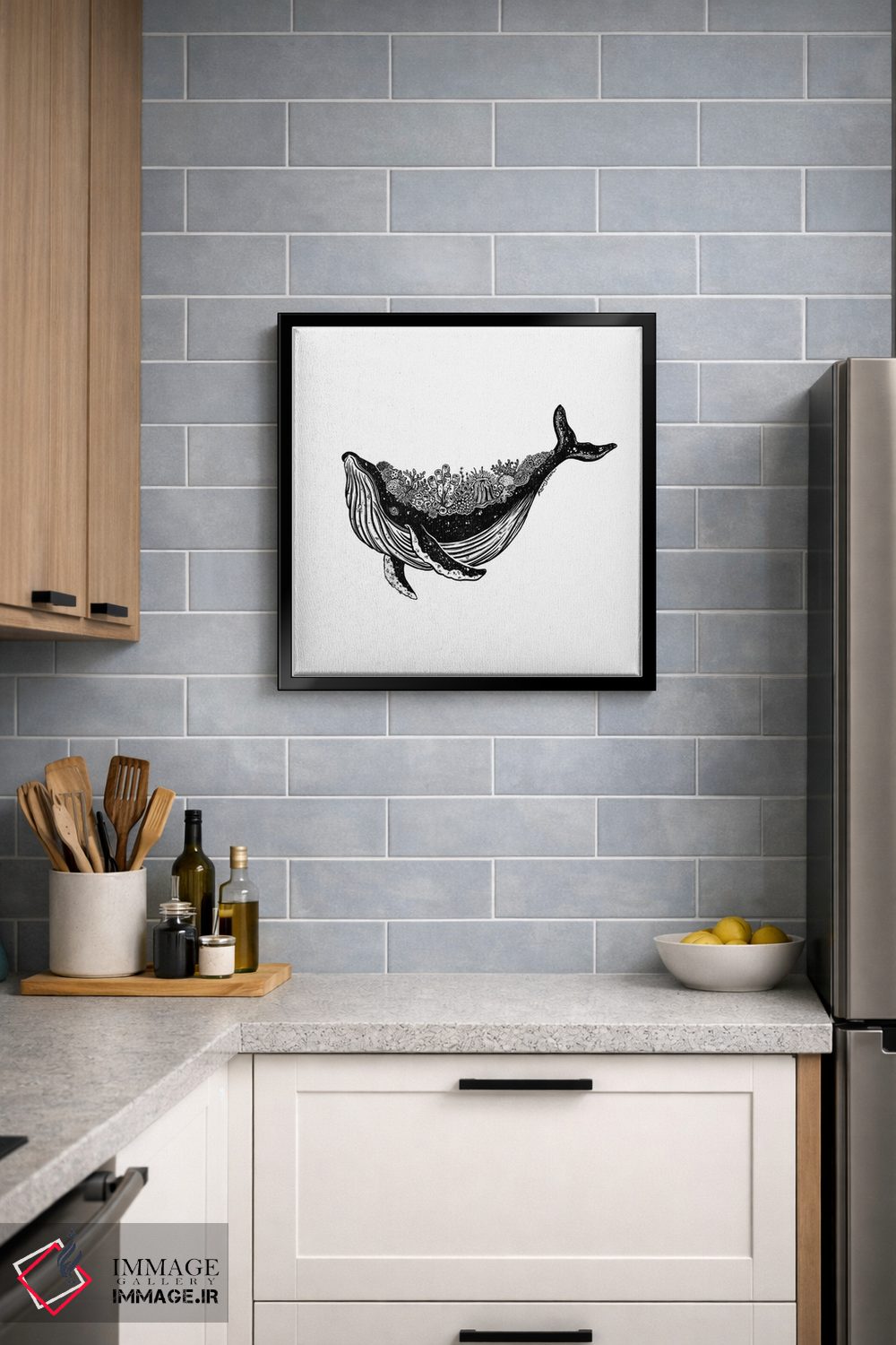 تابلو دکوراتیو نهنگ مرجانی اثر کاری سلون - D5B