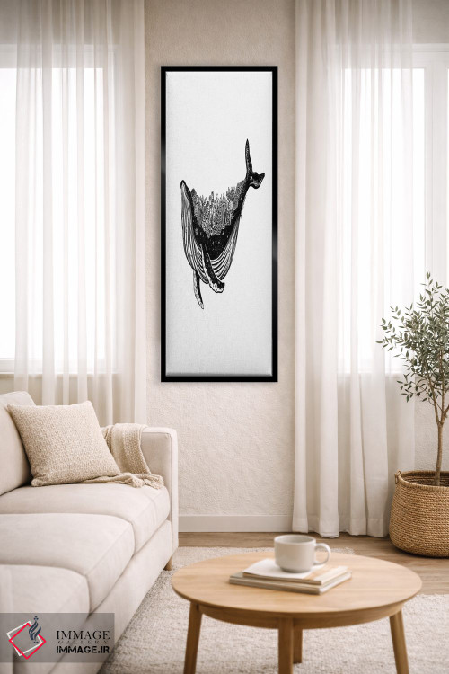 تابلو دکوراتیو نهنگ مرجانی اثر کاری سلون - D4B