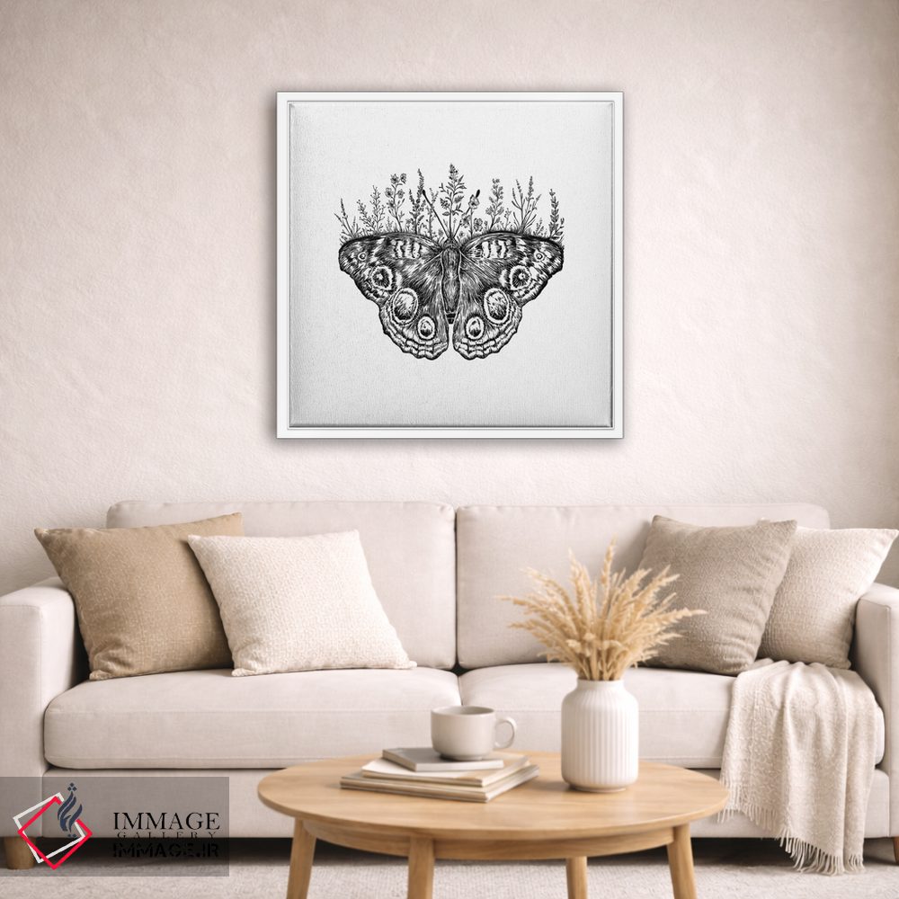 تابلو دکوراتیو پروانه گلدار اثر کاری سلون - D3W