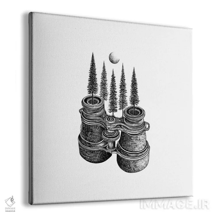 تابلو دکوراتیو دوربین دوچشمی جنگلی اثر کاری سلون - نمای پرسپکتیو محصول