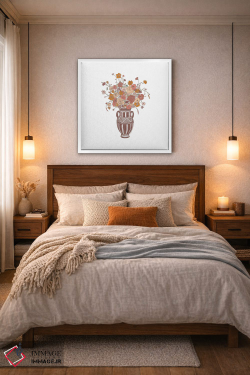 تابلو دکوراتیو آمفورای گلدار اثر کاری سلون - D4W