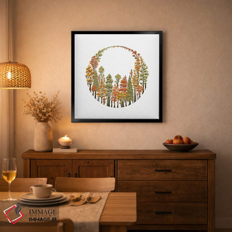 تابلو دکوراتیو حلقه جنگل پاییزی اثر کاری سلون - D3B