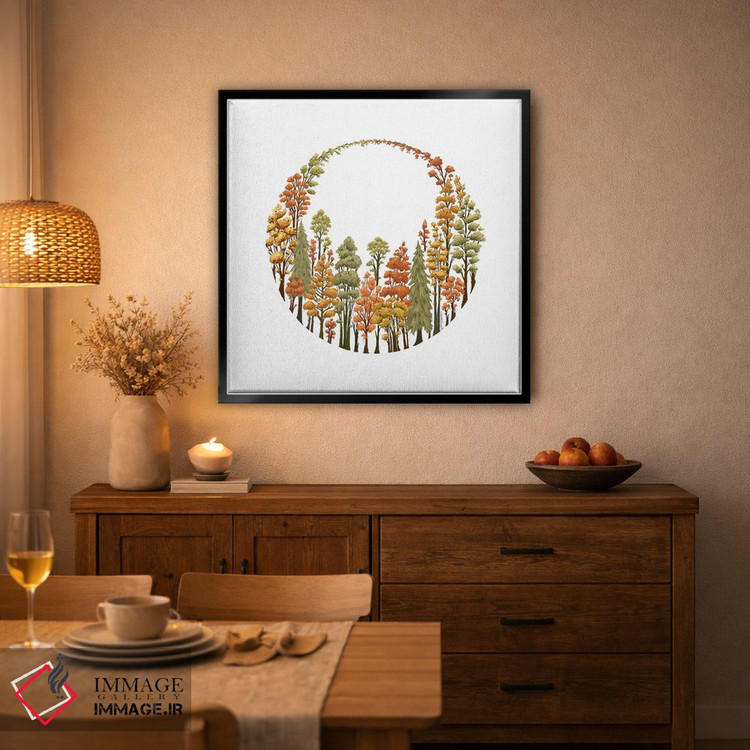 تابلو دکوراتیو حلقه جنگل پاییزی اثر کاری سلون - D2B