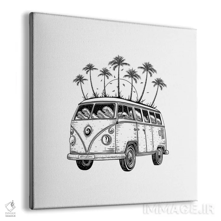 تابلو دکوراتیو ون ساحلی اثر کاری سلون - نمای پرسپکتیو محصول