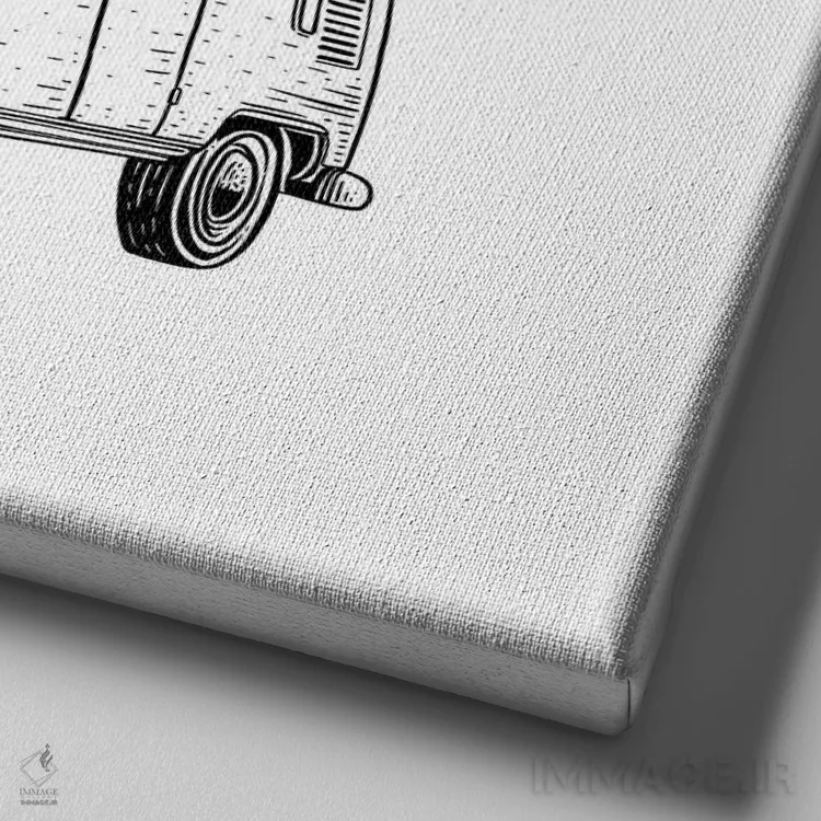 تابلو دکوراتیو ون ساحلی اثر کاری سلون - نمای نزدیک بافت بوم