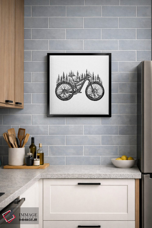 تابلو دکوراتیو دوچرخه جنگلی اثر کاری سلون - D5B
