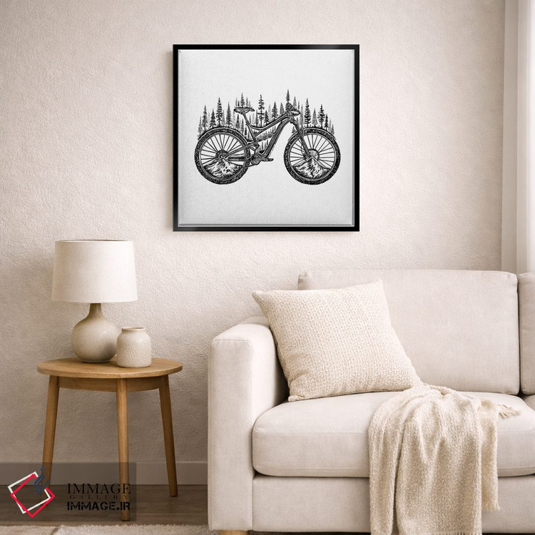 تابلو دکوراتیو دوچرخه جنگلی اثر کاری سلون - D6B