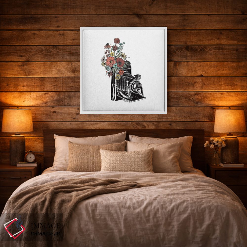 تابلو دکوراتیو دوربین قدیمی گلدار ۲ اثر کاری سلون - D3W