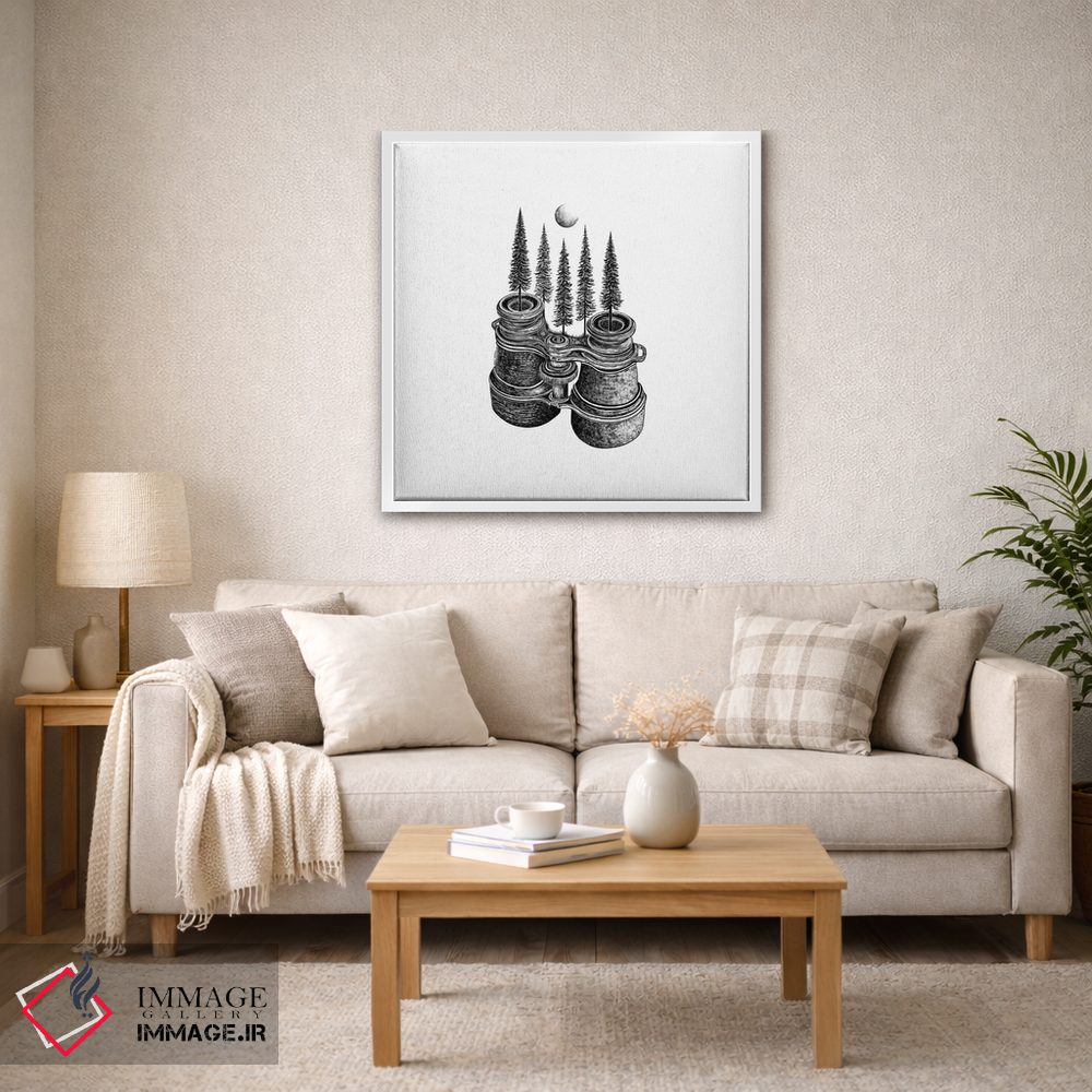 تابلو دکوراتیو دوربین دوچشمی جنگلی اثر کاری سلون - D2W