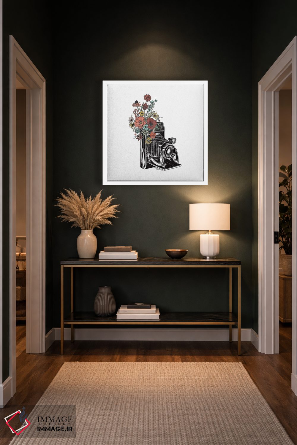 تابلو دکوراتیو دوربین قدیمی گلدار ۲ اثر کاری سلون - D4W