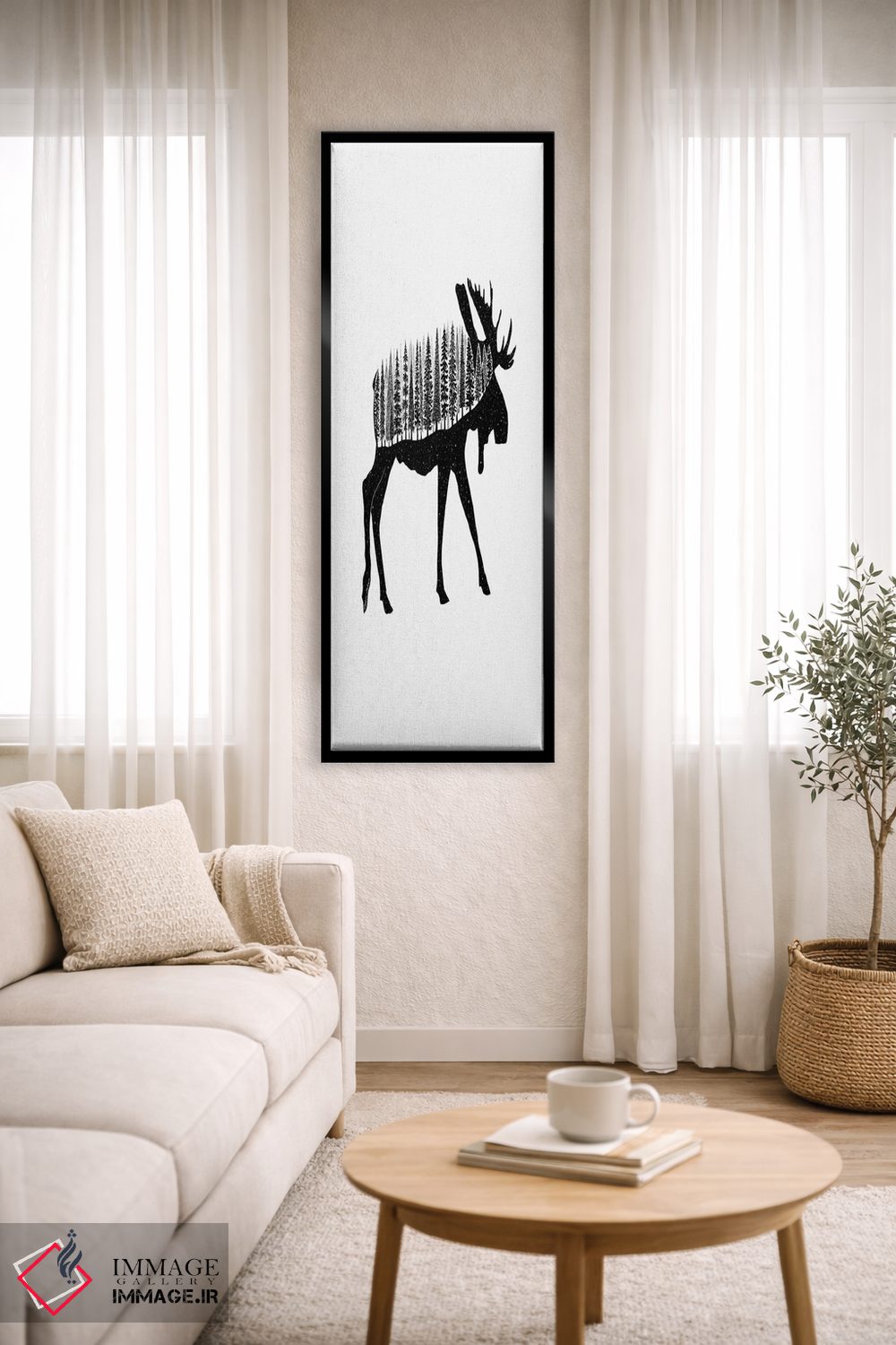 تابلو دکوراتیو گوزن جنگلی اثر کاری سلون - D3B