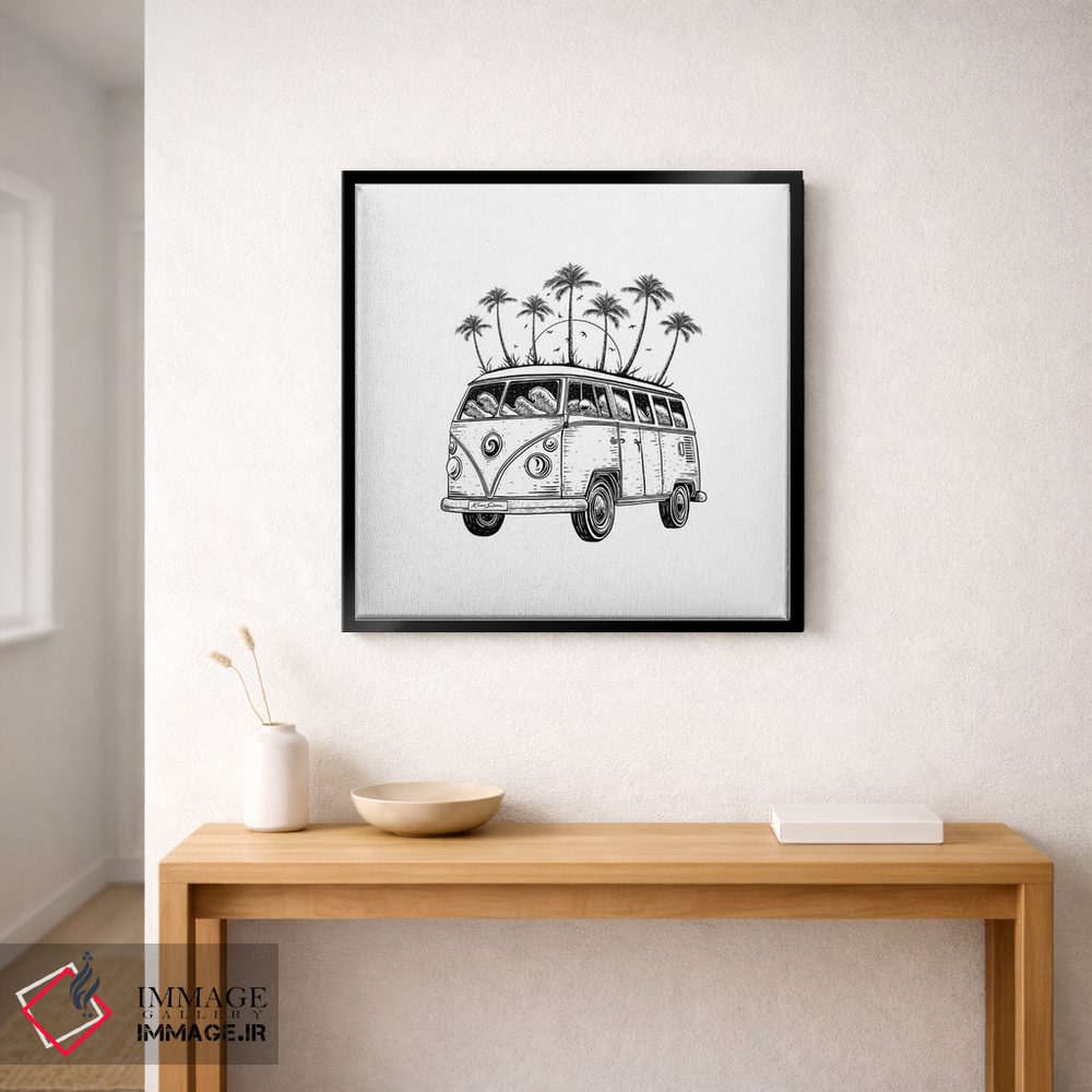 تابلو دکوراتیو ون ساحلی اثر کاری سلون - D1B