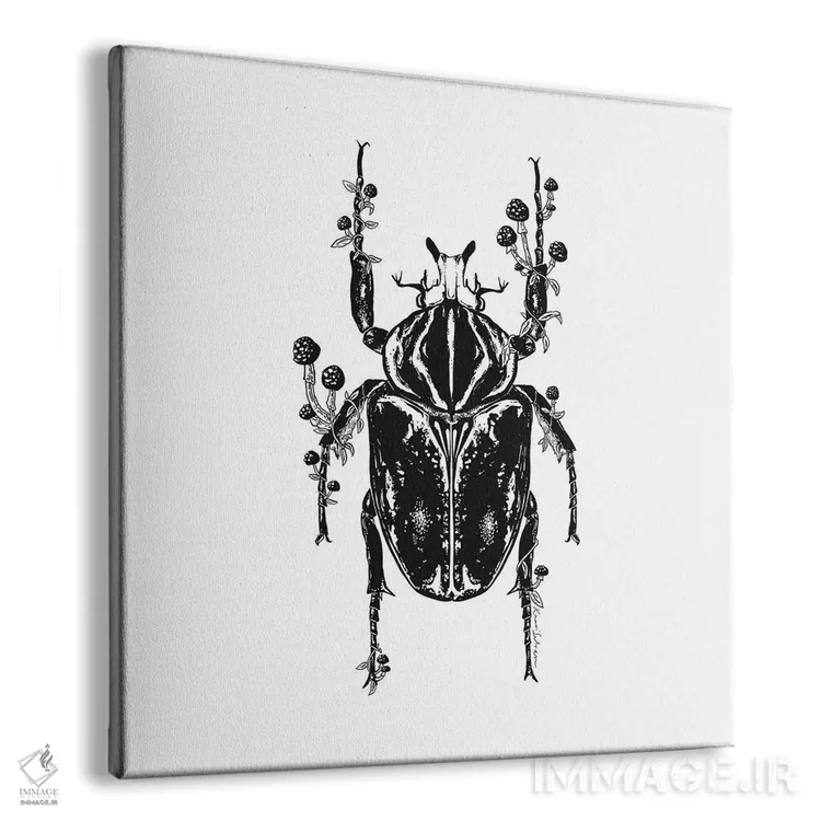 تابلو دکوراتیو سوسک قارچی اثر کاری سلون - نمای پرسپکتیو محصول