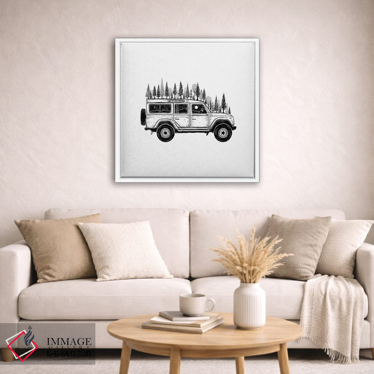 تابلو دکوراتیو جیپ جنگلی اثر کاری سلون - D2W