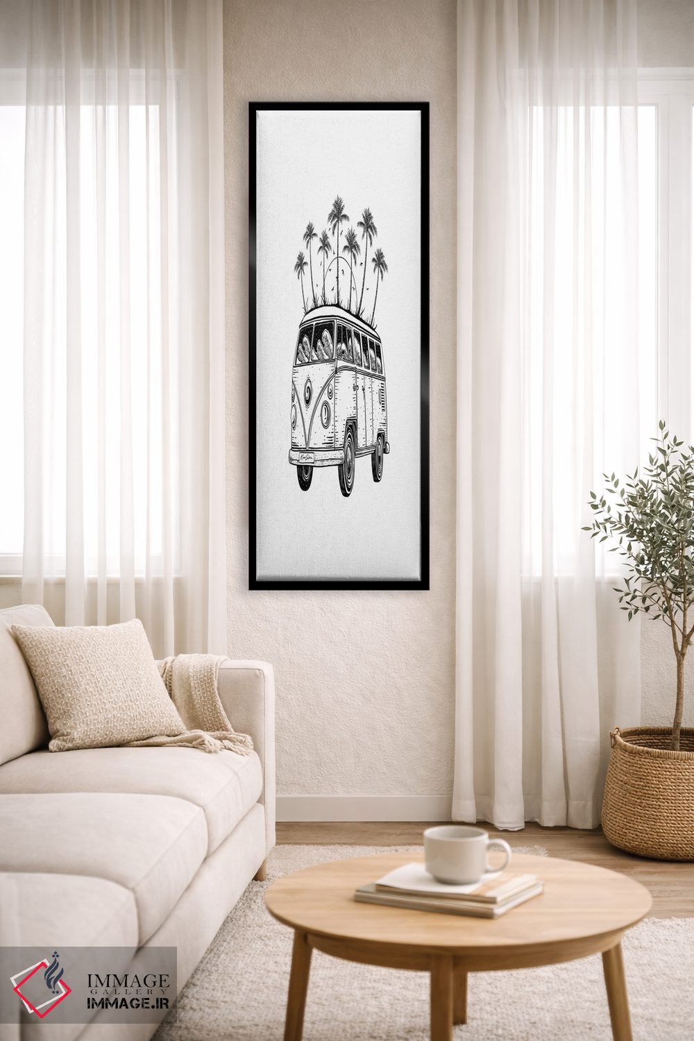 تابلو دکوراتیو ون ساحلی اثر کاری سلون - D5B