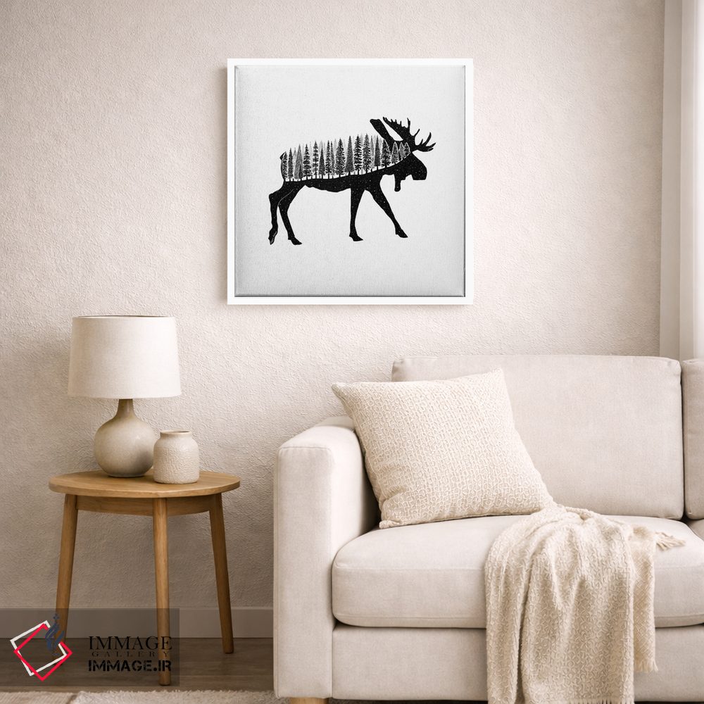 تابلو دکوراتیو گوزن جنگلی اثر کاری سلون - D5W