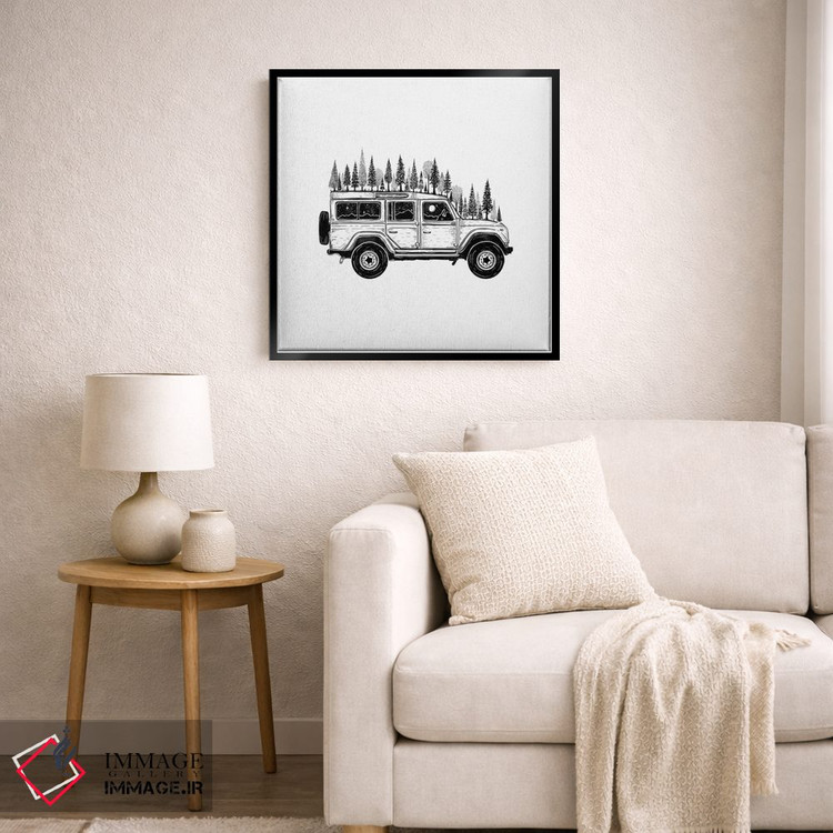 تابلو دکوراتیو جیپ جنگلی اثر کاری سلون - D5B