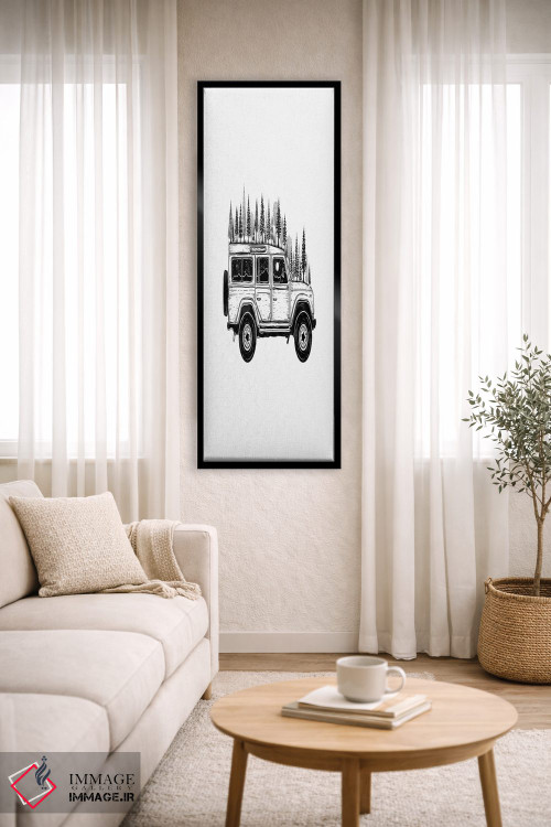 تابلو دکوراتیو جیپ جنگلی اثر کاری سلون - D3B