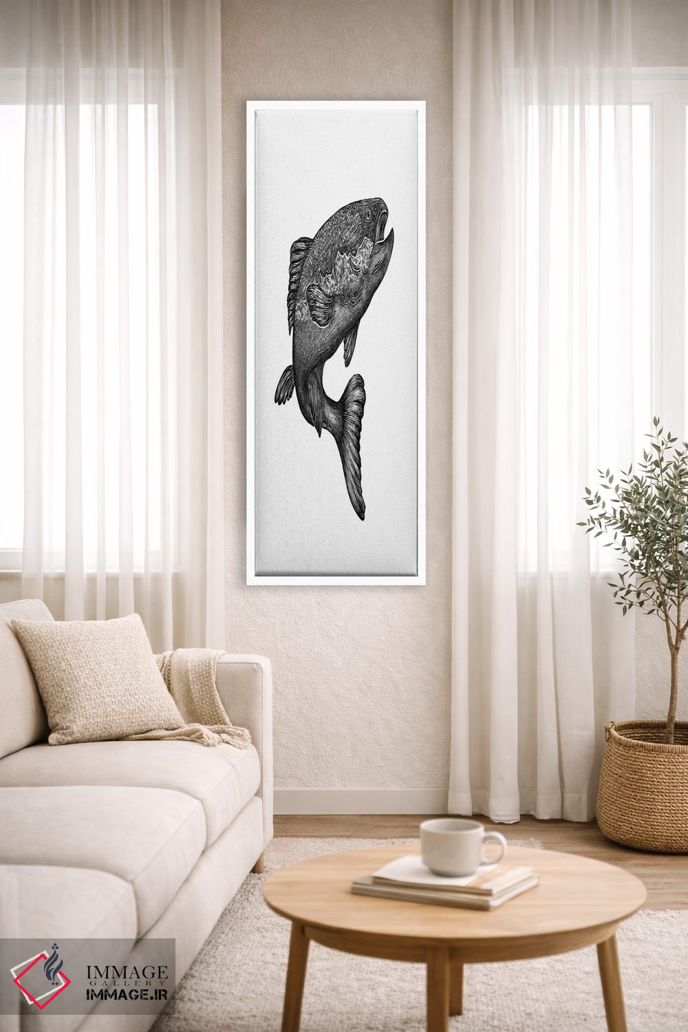 تابلو دکوراتیو ماهی سالمون جهنده اثر کاری سلون - D2W