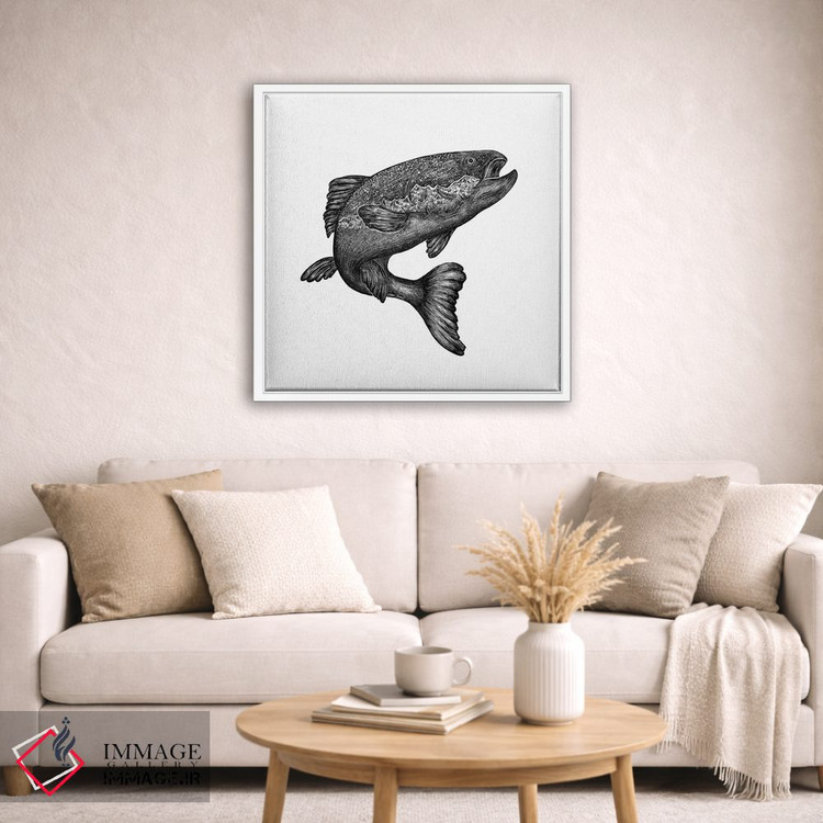 تابلو دکوراتیو ماهی سالمون جهنده اثر کاری سلون - D1W