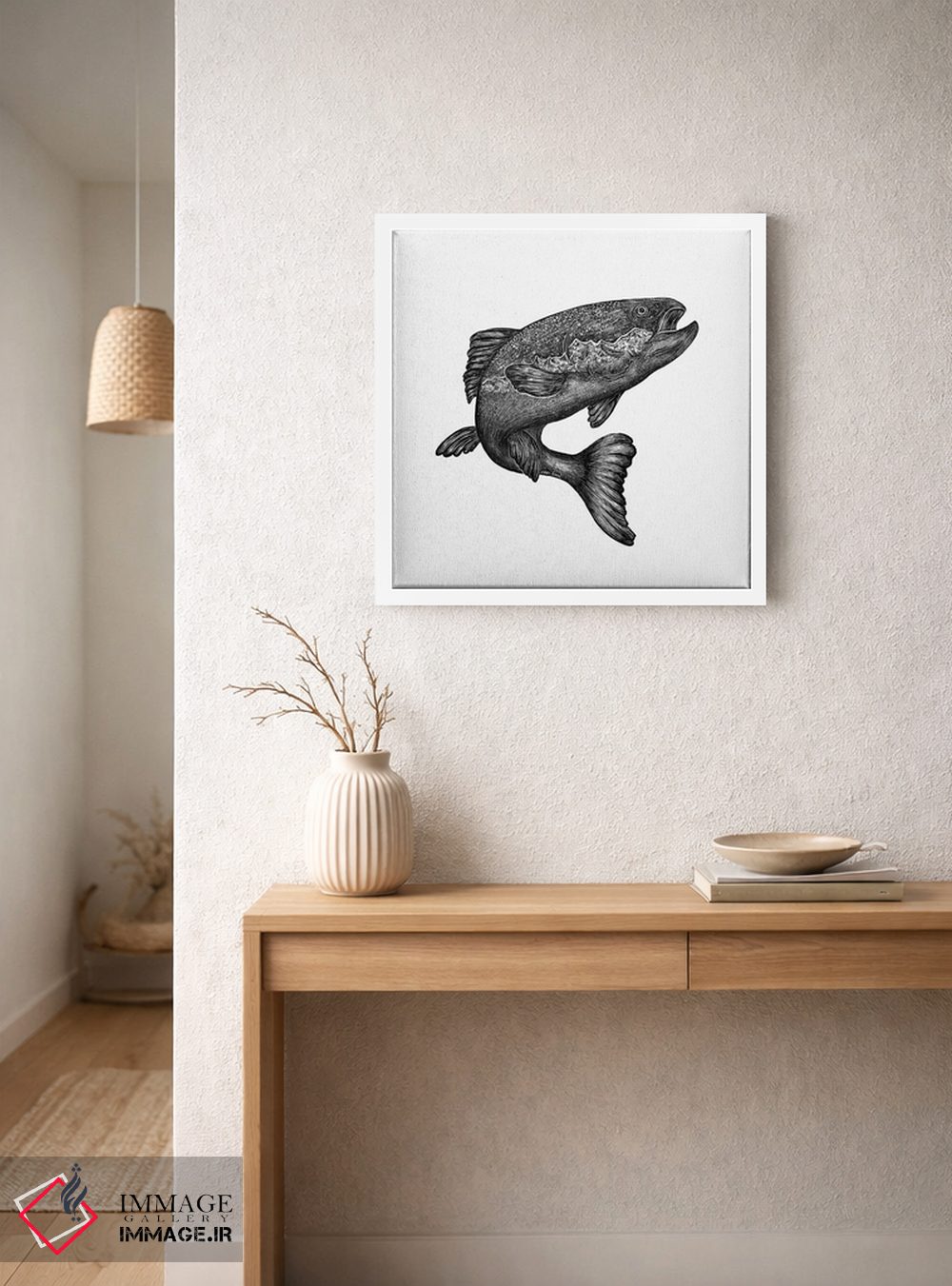 تابلو دکوراتیو ماهی سالمون جهنده اثر کاری سلون - D3W