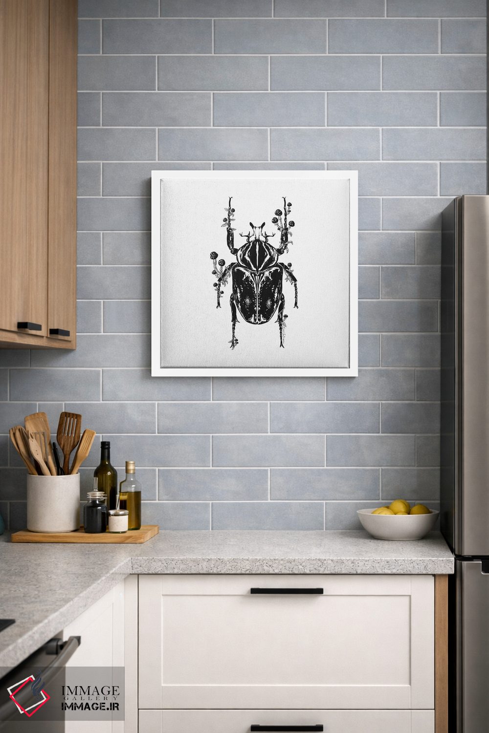 تابلو دکوراتیو سوسک قارچی اثر کاری سلون - D3W