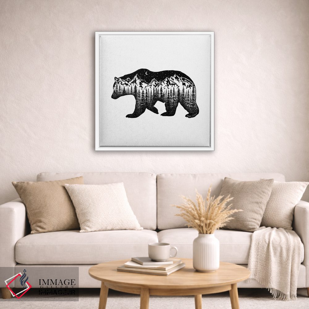 تابلو دکوراتیو خرس کوهستانی اثر کاری سلون - D1W
