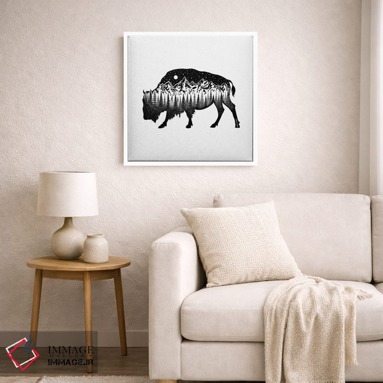 تابلو دکوراتیو گاو کوهان دار کوهستانی اثر کاری سلون - D4W