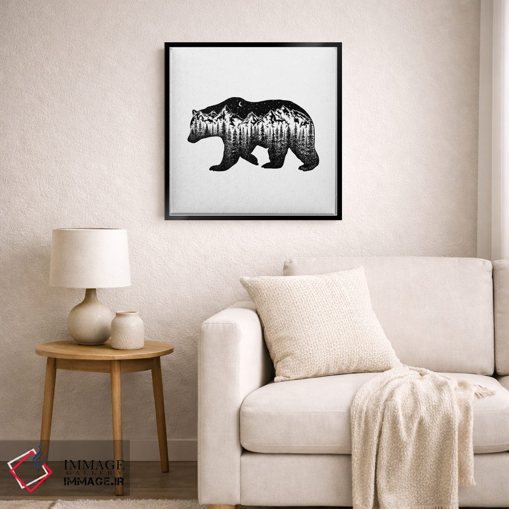 تابلو دکوراتیو خرس کوهستانی اثر کاری سلون - D4B