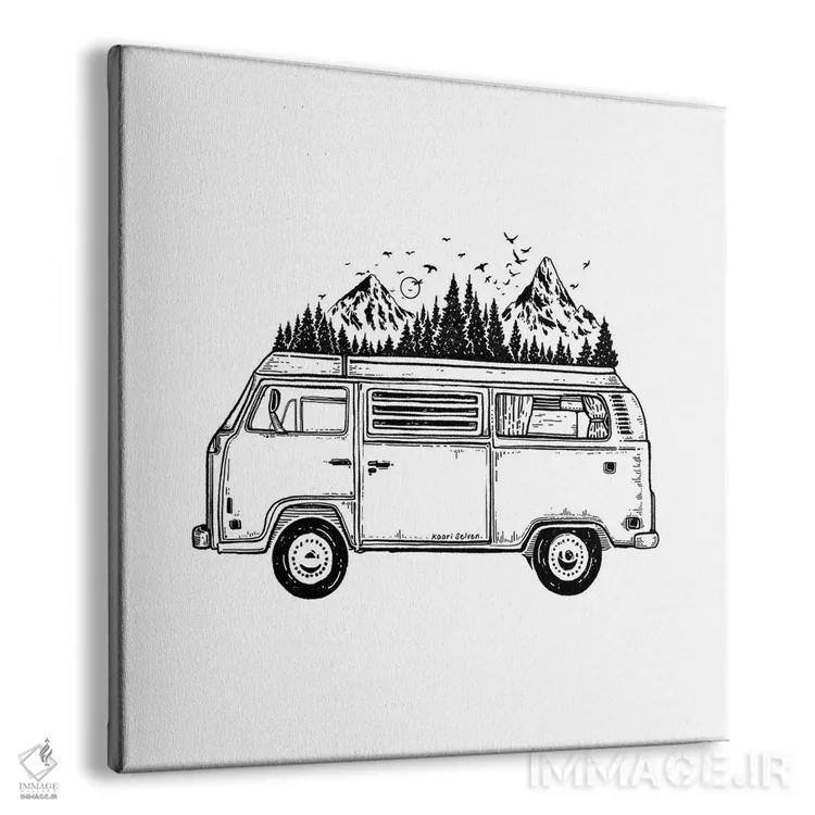 تابلو دکوراتیو ون کوهستانی اثر کاری سلون - نمای پرسپکتیو محصول