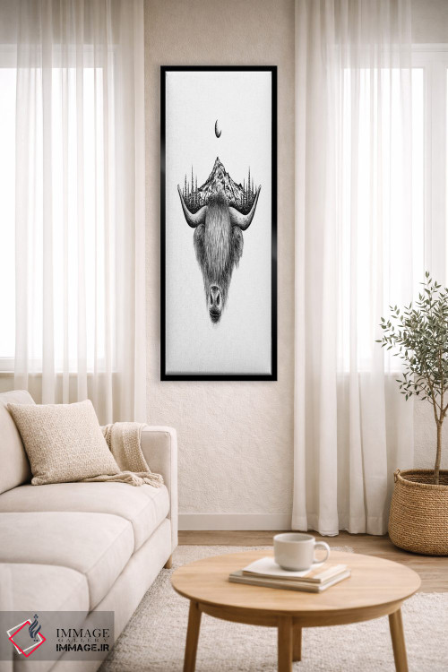 تابلو دکوراتیو گاو کوهستانی هایلند اثر کاری سلون - D4B