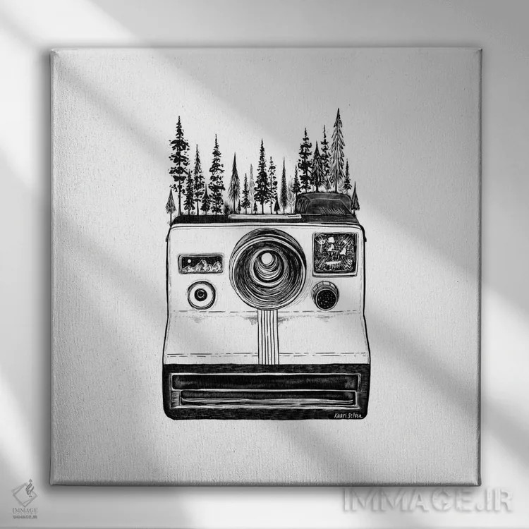 تابلو دکوراتیو پولاروید ۱ اثر کاری سلون - نمای روبهرو روی دیوار