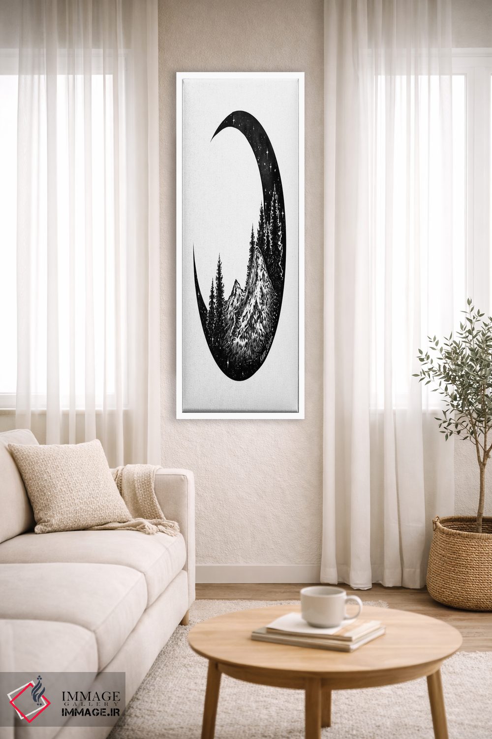 تابلو دکوراتیو ماه کوهستانی اثر کاری سلون - D2W